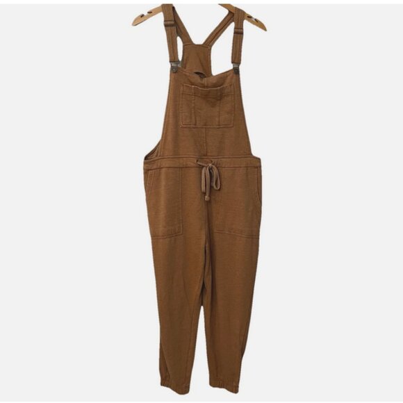 Wallflower Jumper Jogger Bib Overalls Juniors Large Rust Fleece- Women's Medium - Picture 1 of 11